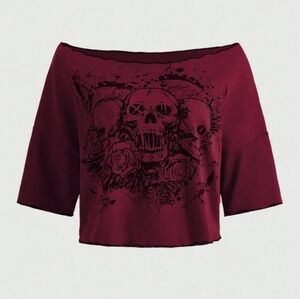 Grunge Punk Skull & Floral Tee